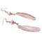 Painted Blush-Coral Pewter Feather Copper Earrings product 3